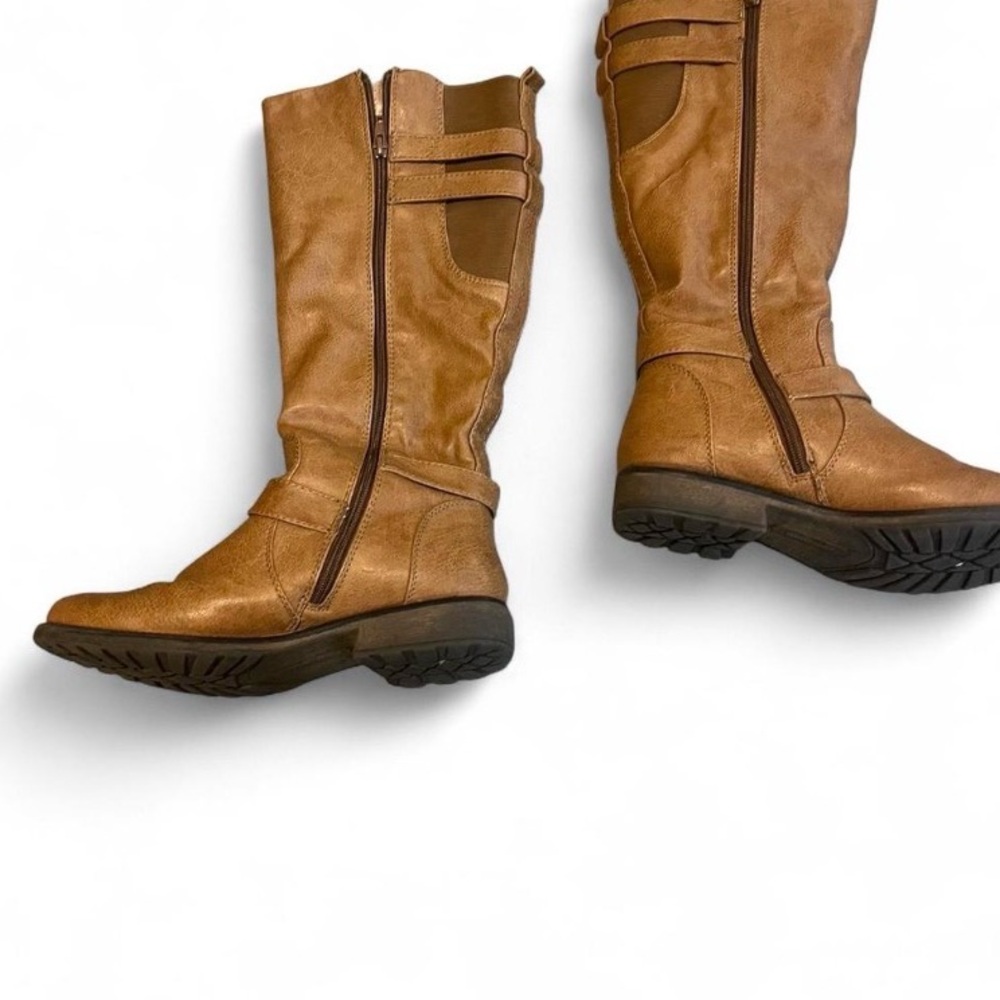 Women's Tan Leather Boots - Picture 5 of 5